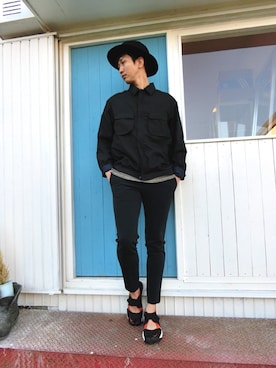 「THREE BLIND MICE（スリーブラインドマイス）のアイテム（スラックス）」を使った、nobuさん（メンズ・178cm）の冬コーディネート
