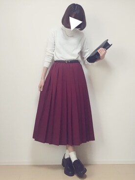 MAYUKOさんの「ミモレプリーツスカート」を使ったコーディネート
