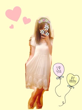 「ロマンチック」｜「アイテム（ワンピース/ドレス）」を使った、Akariさん（レディース・165cm）の夏コーディネート