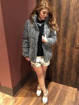 「VENCEEXCHANGE（ヴァンスエクスチェンジ）のアイテム（ダウンジャケット/コート）」を使った、chiapiさん（レディース・157cm）の冬コーディネート