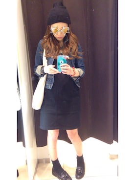 「SHEL’TTER（シェルター）のアイテム（オールインワン・サロペット）」を使った、CHIKA1218さん（レディース・163cm）の春コーディネート
