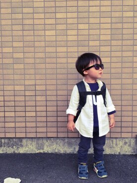 「F.O.KIDS（エフオーキッズ）のアイテム（バッグ）」を使った、konipiiiiiさん（キッズ・90cm）の春コーディネート