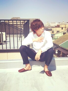 「休憩」｜♔まさ♚さん（メンズ・172cm）の春コーディネート
