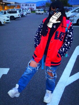 「usedのアイテム（スウェット、ブラック系）」を使った、たゆっぴさん（レディース・154cm）の秋コーディネート