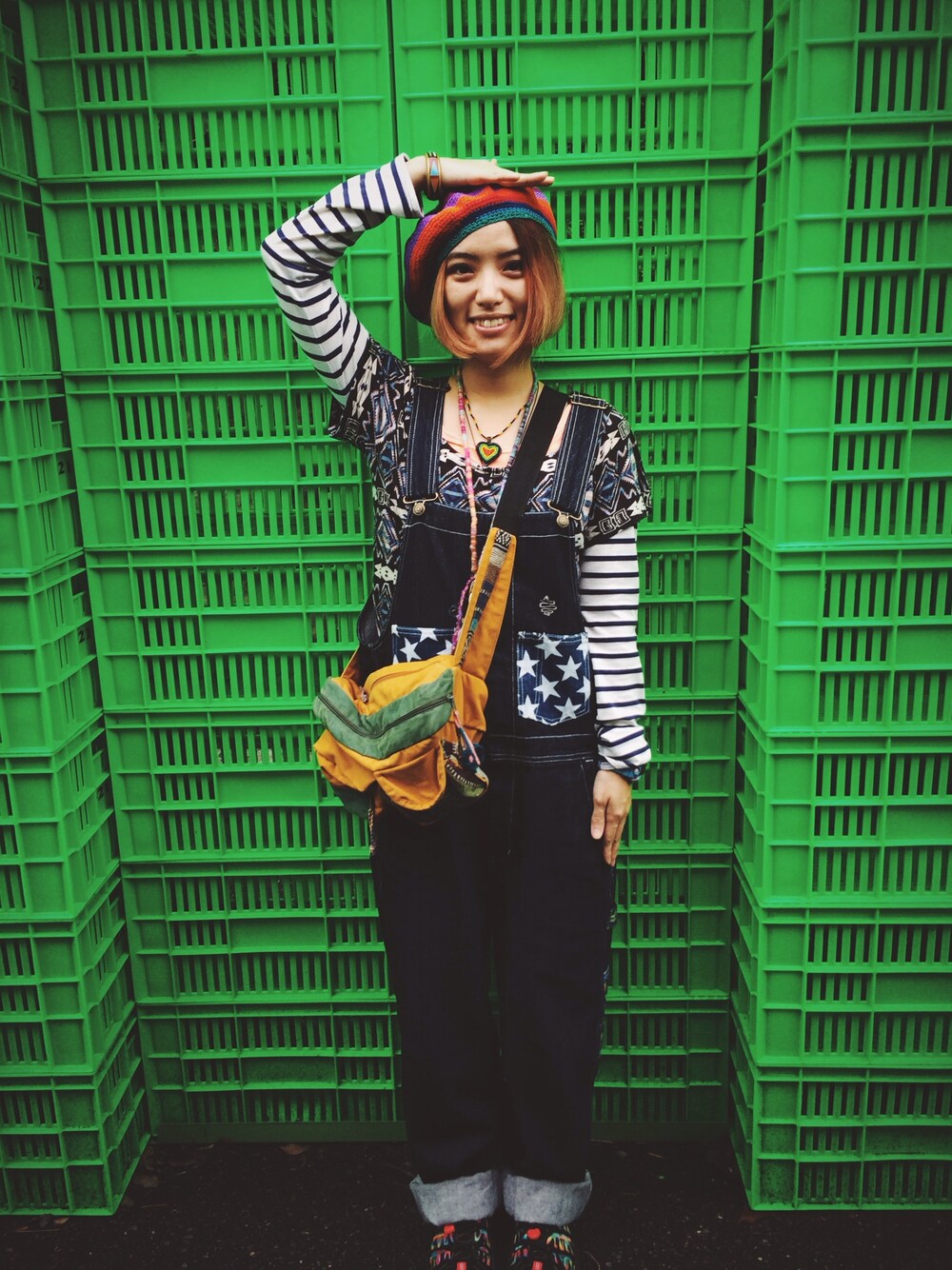 「ALDIES、keen、ROXY、shanti2、saibaba ethnique」｜「ALDIESのAldies_Taiwan
@saibaba ethnique ximen（つなぎ/オールインワン、ブルー系）」を使った、アバさん（レディース・150cm）の春コーディネートの1枚目の写真