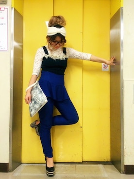 「Honey Salon（ハニーサロン）のアイテム（キャミソール）」を使った、YOSSYさん（レディース・157cm）の春コーディネート