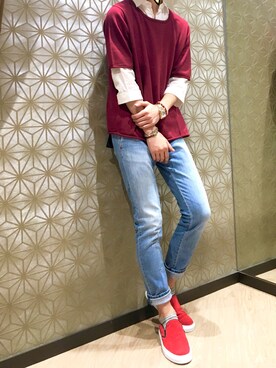 「C-PLUS（シープラス）のアイテム」を使った、てっちゃん^^さん（メンズ・183cm）の夏コーディネート
