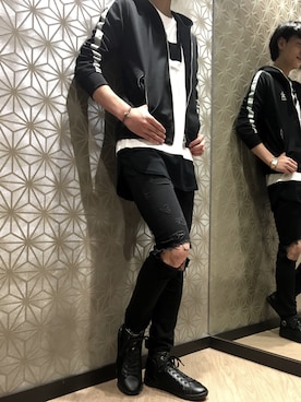 「WVM（ダブルヴイエム）のアイテム（パンツ）」を使った、てっちゃん^^さん（メンズ・183cm）の夏コーディネート