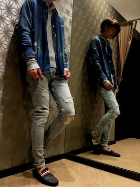 「WVM（ダブルヴイエム）のアイテム」を使った、てっちゃん^^さん（メンズ・183cm）の夏コーディネート