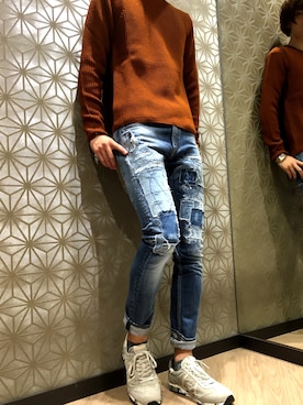 「VNECK（ヴィネック）のアイテム」を使った、てっちゃん^^さん（メンズ・183cm）の秋コーディネート