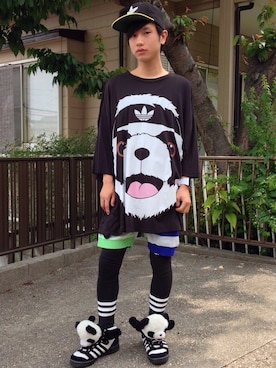 「adidas Originals by JEREMY SCOTT」｜「アイテム（キャップ）」を使った、いずっちさん（メンズ・165cm）の春コーディネート