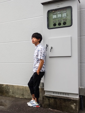 「diddlediddle（ディドルディドル）のアイテム（パンツ）」を使った、いずっちさん（メンズ・165cm）の夏コーディネート