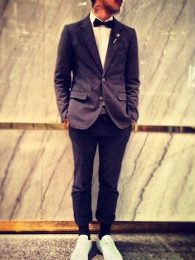 「COMMON PROJECTS（コモンプロジェクト）のアイテム（シューズ）」を使った、HEAVEN_RAVENさん（メンズ・180cm）の春コーディネート