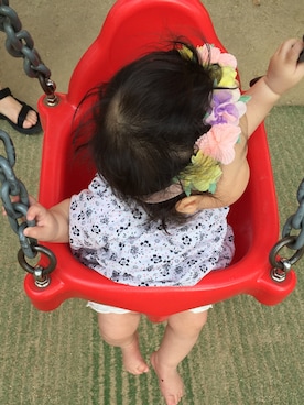 「TOCCA（トッカ）のアイテム（パンツ）」を使った、emamonさん（キッズ・60cm）の春コーディネート