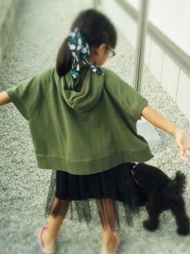 「FITH（フィス）のアイテム（スカート）」を使った、saayuuさん（キッズ・110cm）の秋コーディネート