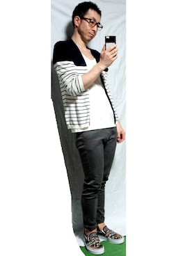「 グレー」｜「アイテム（その他シューズ）」を使った、みやぴーさん（メンズ・173cm）の夏コーディネート