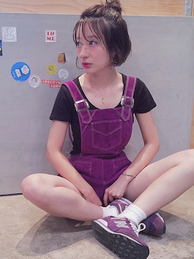 「アイテム（サロペット/オーバーオール）」を使った、MEIMUさん（レディース・160cm）の夏コーディネート