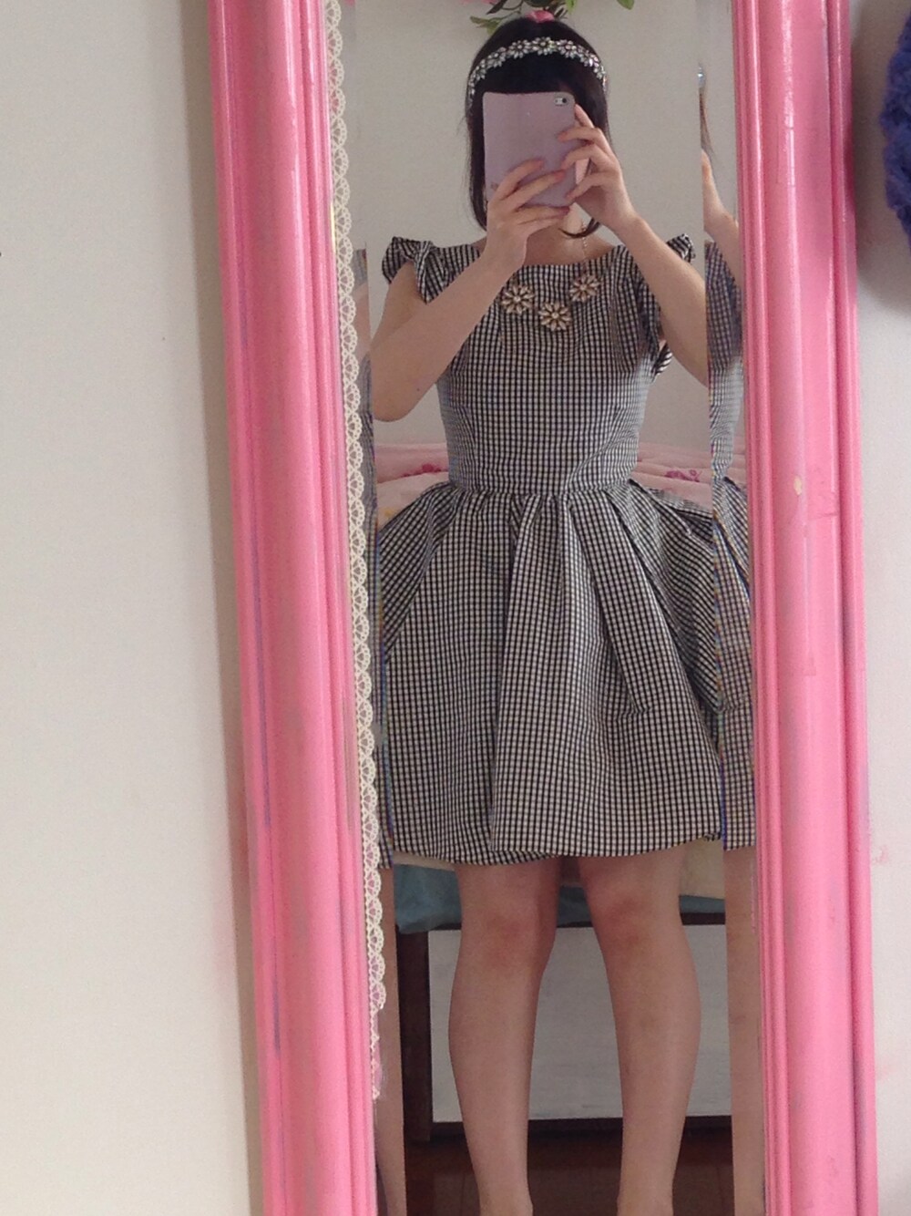 「FRAY I.Dのアイテム（ワンピース、ブラック系）」を使った、めぽちフィールドさん（レディース・151cm）の冬コーディネートの1枚目の写真