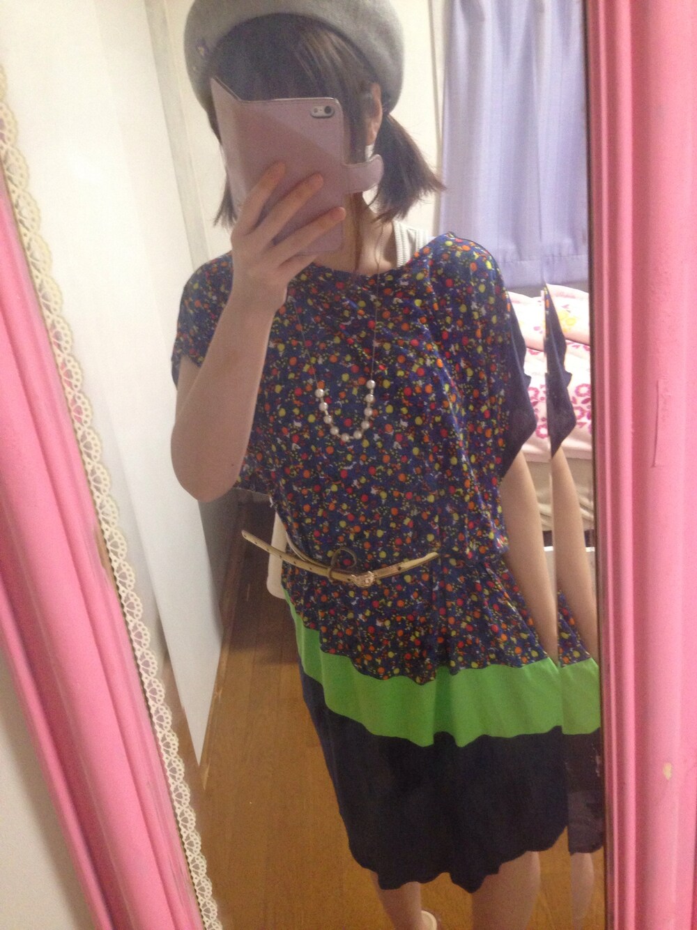 「TSUMORI CHISATOのアイテム（ワンピース、ブルー系）」を使った、めぽちフィールドさん（レディース・151cm）の冬コーディネートの1枚目の写真
