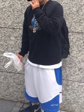 「nitraid（ナイトレイド）のアイテム（スウェット）」を使った、ダンくんさん（メンズ・174cm）の秋コーディネート