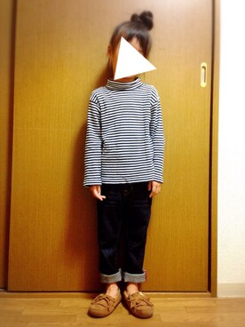 「babygap」｜「アイテム（モカシン/デッキシューズ）」を使った、tama♡さん（キッズ・110cm）の秋コーディネート