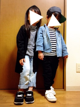 「DENIM BAR（デニム　バー）のアイテム」を使った、tama♡さん（キッズ・110cm）の冬コーディネート