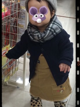 「アイテム（サロペット/オーバーオール、イエロー系）」を使った、s-fam@さん（レディース・80cm）の春コーディネート