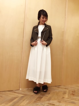 「ふんわり」｜「アイテム（ジャケット/アウター）」を使った、yumi kanoさん（レディース・161cm）の夏コーディネート