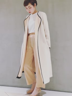 「シルクパンツ」｜「アイテム（ジャケット/アウター）」を使った、akariさん（レディース・158cm）の春コーディネート
