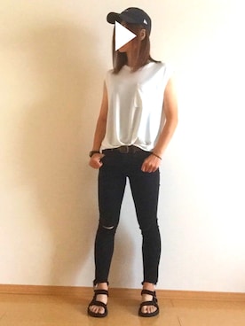 「ADPOSION（アドポーション）のアイテム（アナログ腕時計）」を使った、Nanaさん（レディース・163cm）の夏コーディネート