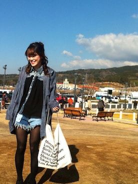 「OSMOSIS（オズモーシス）のアイテム（その他アウター）」を使った、airi⍢⃝さん（レディース・160cm）の夏コーディネート