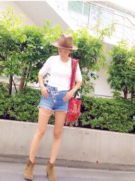 「rag & bone（ラグアンドボーン）のアイテム（帽子）」を使った、shikica&kiira 渡辺一美さん（レディース・158cm）の秋コーディネート