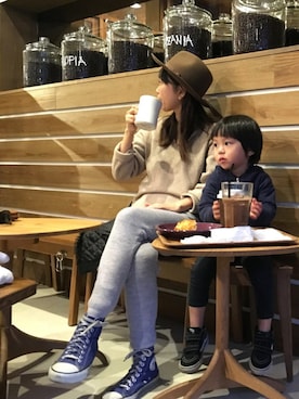 「rag & bone（ラグアンドボーン）のアイテム（帽子）」を使った、shikica&kiira 渡辺一美さん（レディース・158cm）の冬コーディネート