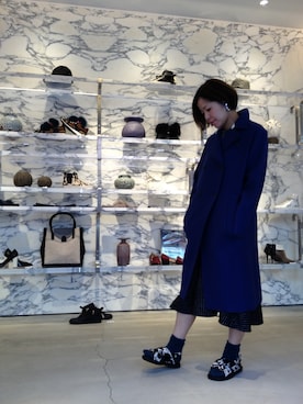 「MARNI（マルニ）のアイテム（ダウンジャケット/コート）」を使った、satoko tsukamotoさん（レディース・163cm）の冬コーディネート