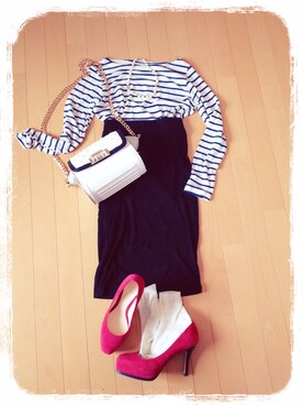 「着やせコーデ」｜「アイテム（その他）」を使った、まーみさん（レディース・163cm）の春コーディネート