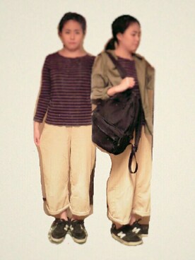 「PORTER（ポーター）のPORTER BRIDGE DAY PACK <B印 YOSHIDA SELECT>（バックパック/リュック）」を使った、さくらこさん（レディース・164cm）の春コーディネート