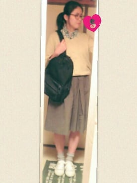 「PORTER（ポーター）のPORTER BRIDGE DAY PACK <B印 YOSHIDA SELECT>（バックパック/リュック）」を使った、さくらこさん（レディース・164cm）の春コーディネート