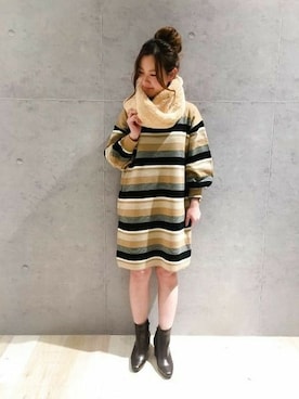 「スヌード」｜risaさん（レディース・155cm）の冬コーディネート