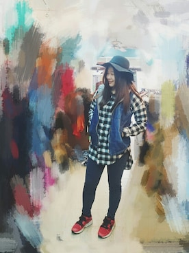 「school」｜「アイテム（帽子）」を使った、Han✨©さん（レディース・165cm）の春コーディネート