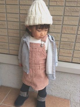 「1歳半」｜「アイテム（サロペット/オーバーオール）」を使った、∴karin∴さん（キッズ・80cm）の秋コーディネート