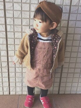 「1歳半」｜「アイテム（その他アウター）」を使った、∴karin∴さん（キッズ・80cm）の秋コーディネート