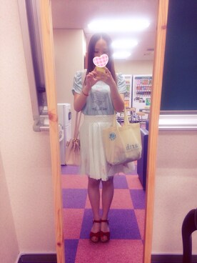 「Secret Honey（シークレットハニー）のアイテム（スカート、ホワイト系）」を使った、ルイズさん（レディース・154cm）の冬コーディネート