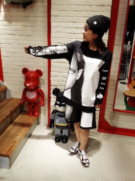 「L.H.P（エルエイチピー）のアイテム（ニットキャップ/ビーニー）」を使った、nanae  sakataさん（レディース・153cm）の春コーディネート