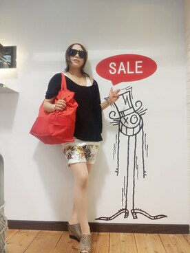 「L.H.P（エルエイチピー）のアイテム（ニットキャップ/ビーニー）」を使った、nanae  sakataさん（レディース・153cm）の夏コーディネート