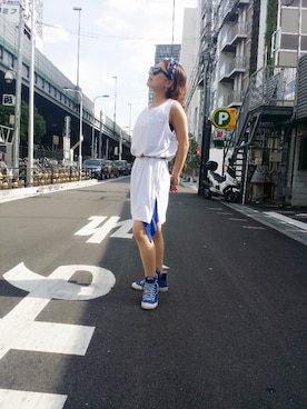 「L.H.P（エルエイチピー）のアイテム（タンクトップ）」を使った、nanae  sakataさん（レディース・153cm）の夏コーディネート