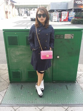 「L.H.P（エルエイチピー）のアイテム（トレンチコート）」を使った、nanae  sakataさん（レディース・153cm）の春コーディネート