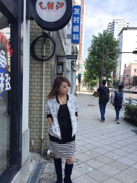 「WHITELAND（ホワイトランド）のアイテム（ミリタリージャケット）」を使った、nanae  sakataさん（レディース・153cm）の秋コーディネート