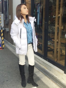 「DANKE SCHON（ダンケシェーン）のアイテム（ダウンジャケット/コート）」を使った、nanae  sakataさん（レディース・153cm）の秋コーディネート