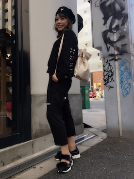 「casselini」｜「アイテム（ハンチング/ベレー帽）」を使った、nanae  sakataさん（レディース・153cm）の秋コーディネート
