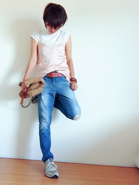 「ハイネックトップス」｜tamiさん（レディース・159cm）の春コーディネート